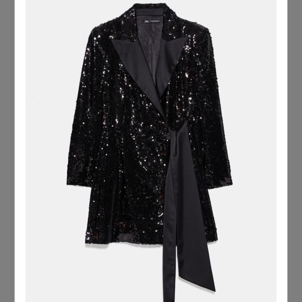 Zara black sequin dress